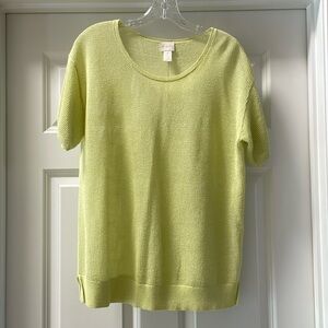 Chico’s yellow open knit shirt size one